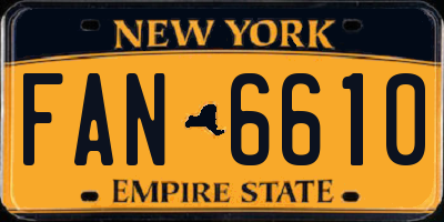 NY license plate FAN6610