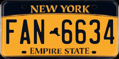 NY license plate FAN6634