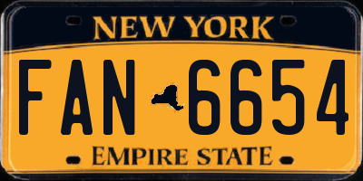 NY license plate FAN6654