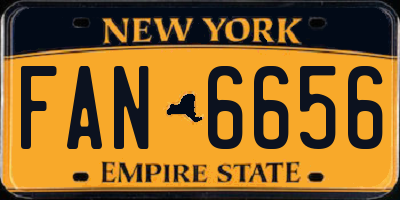 NY license plate FAN6656