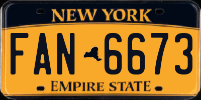 NY license plate FAN6673