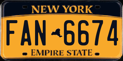 NY license plate FAN6674