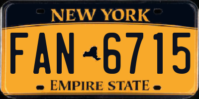 NY license plate FAN6715