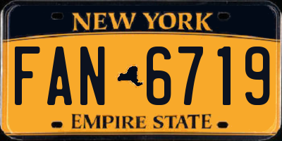 NY license plate FAN6719