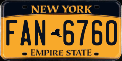 NY license plate FAN6760