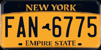 NY license plate FAN6775
