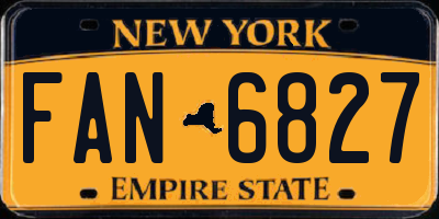 NY license plate FAN6827