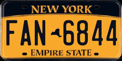 NY license plate FAN6844