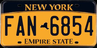 NY license plate FAN6854