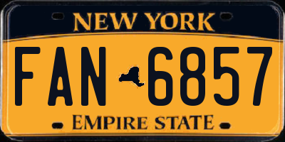 NY license plate FAN6857