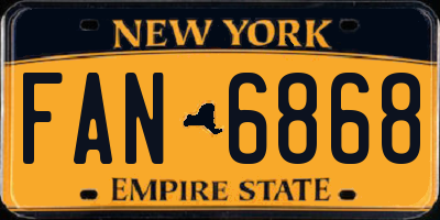 NY license plate FAN6868