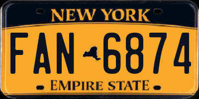 NY license plate FAN6874