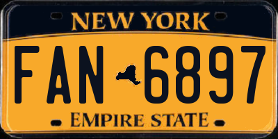 NY license plate FAN6897