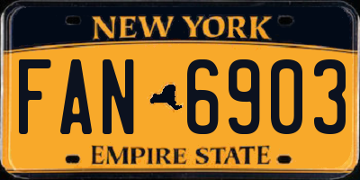 NY license plate FAN6903