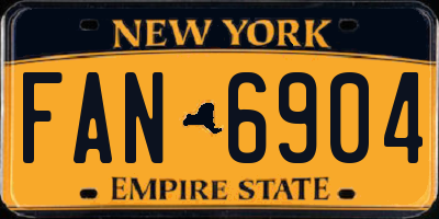 NY license plate FAN6904