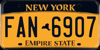 NY license plate FAN6907