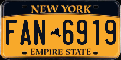 NY license plate FAN6919