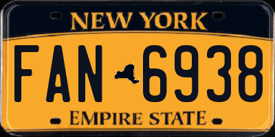 NY license plate FAN6938