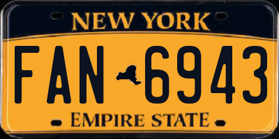 NY license plate FAN6943