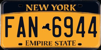 NY license plate FAN6944