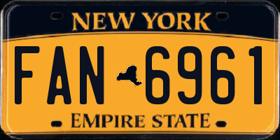 NY license plate FAN6961
