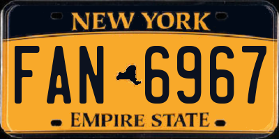 NY license plate FAN6967