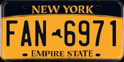 NY license plate FAN6971