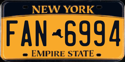 NY license plate FAN6994