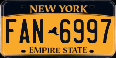 NY license plate FAN6997