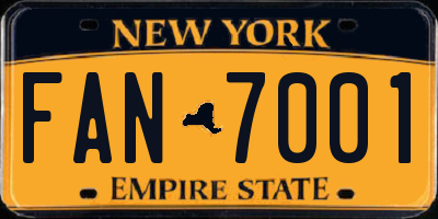 NY license plate FAN7001