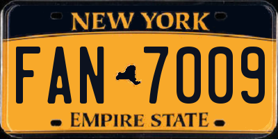 NY license plate FAN7009