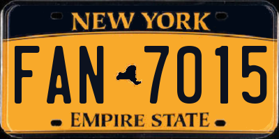 NY license plate FAN7015