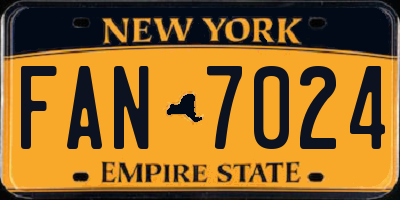 NY license plate FAN7024