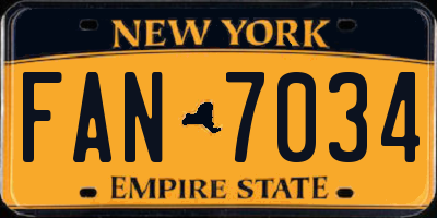 NY license plate FAN7034