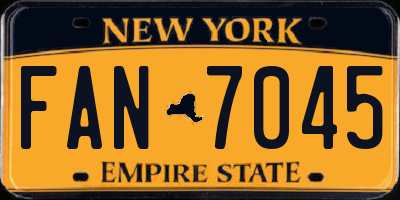 NY license plate FAN7045