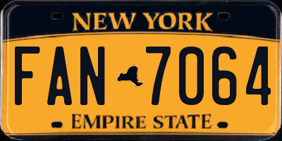 NY license plate FAN7064