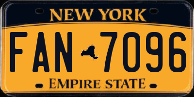 NY license plate FAN7096