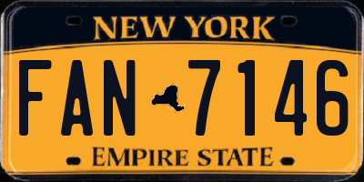 NY license plate FAN7146