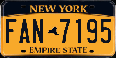 NY license plate FAN7195
