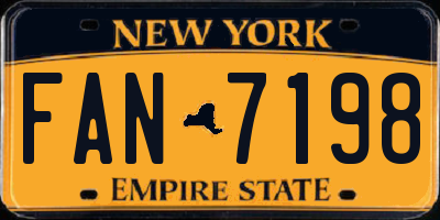 NY license plate FAN7198