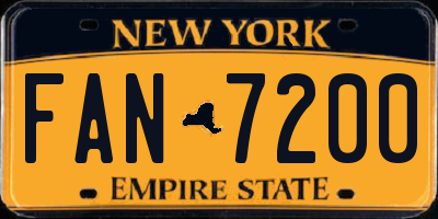 NY license plate FAN7200