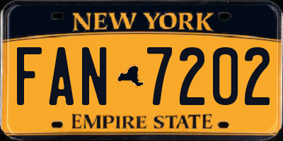 NY license plate FAN7202