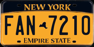 NY license plate FAN7210