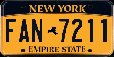 NY license plate FAN7211