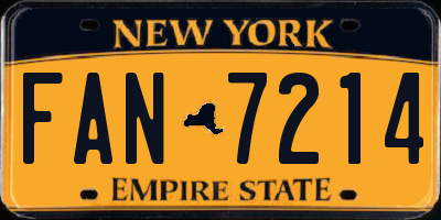 NY license plate FAN7214