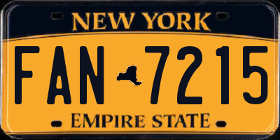 NY license plate FAN7215