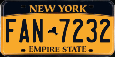 NY license plate FAN7232