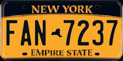 NY license plate FAN7237