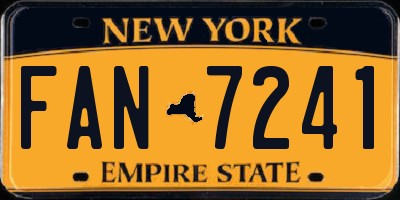 NY license plate FAN7241