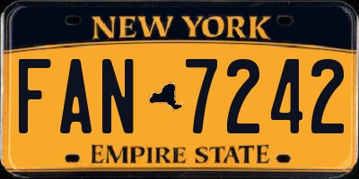 NY license plate FAN7242